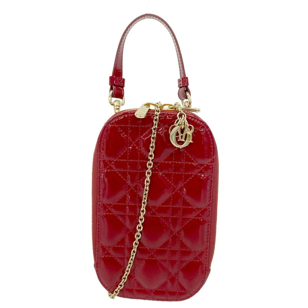 Christian Dior Cannage Enamel Bordeaux Handbag, 2-way bag for women